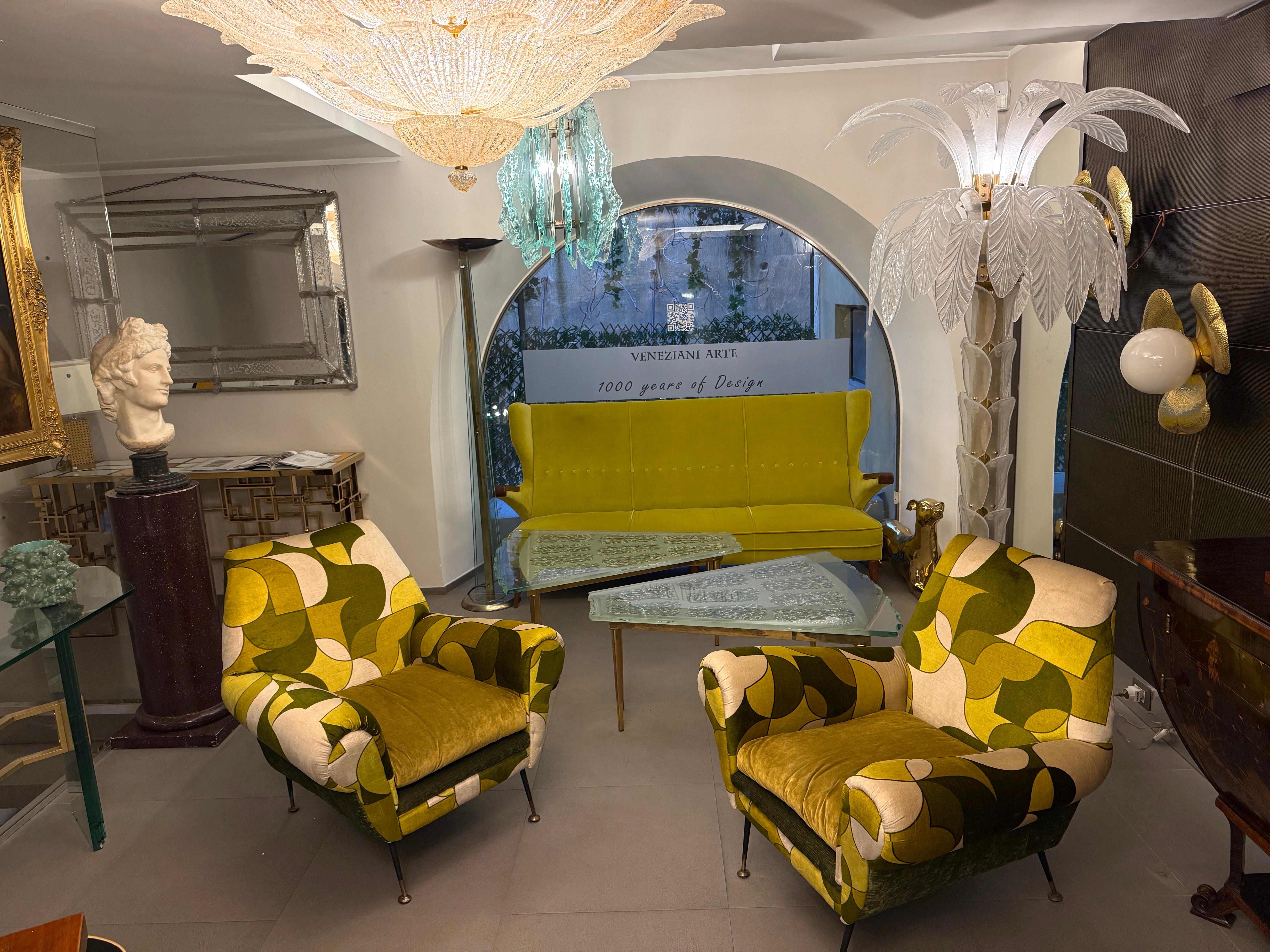 Pair of Mid-Century Lounge Chairs or Armchairs by Gigi Radice Italy 1950' In Good Condition For Sale In Rome, IT