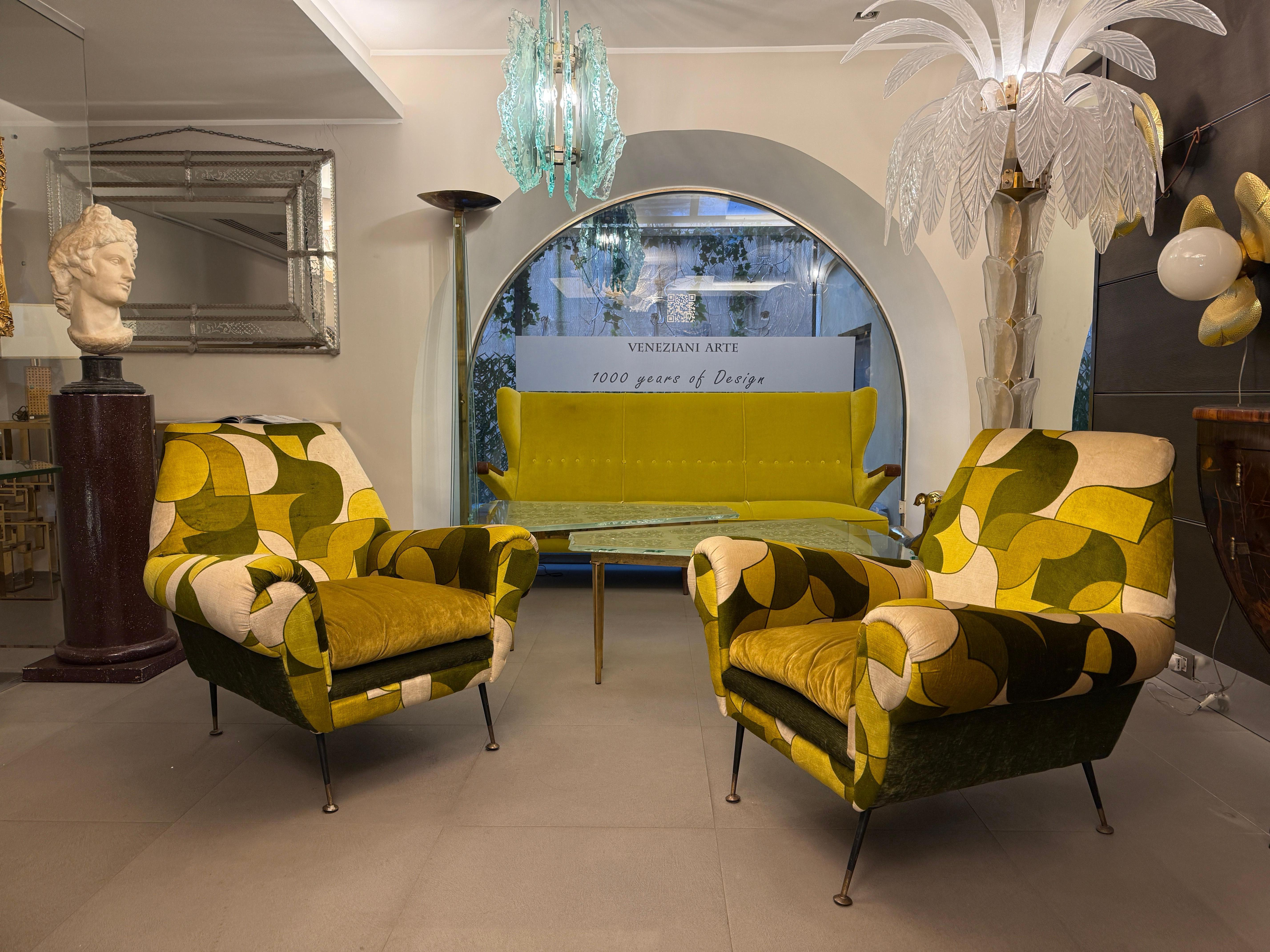 Wood Pair of Mid-Century Lounge Chairs or Armchairs by Gigi Radice Italy 1950' For Sale