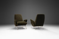 Paire de chaises longues du milieu du siècle avec pieds en métal de Nino Zoncada, Italie, années 1950