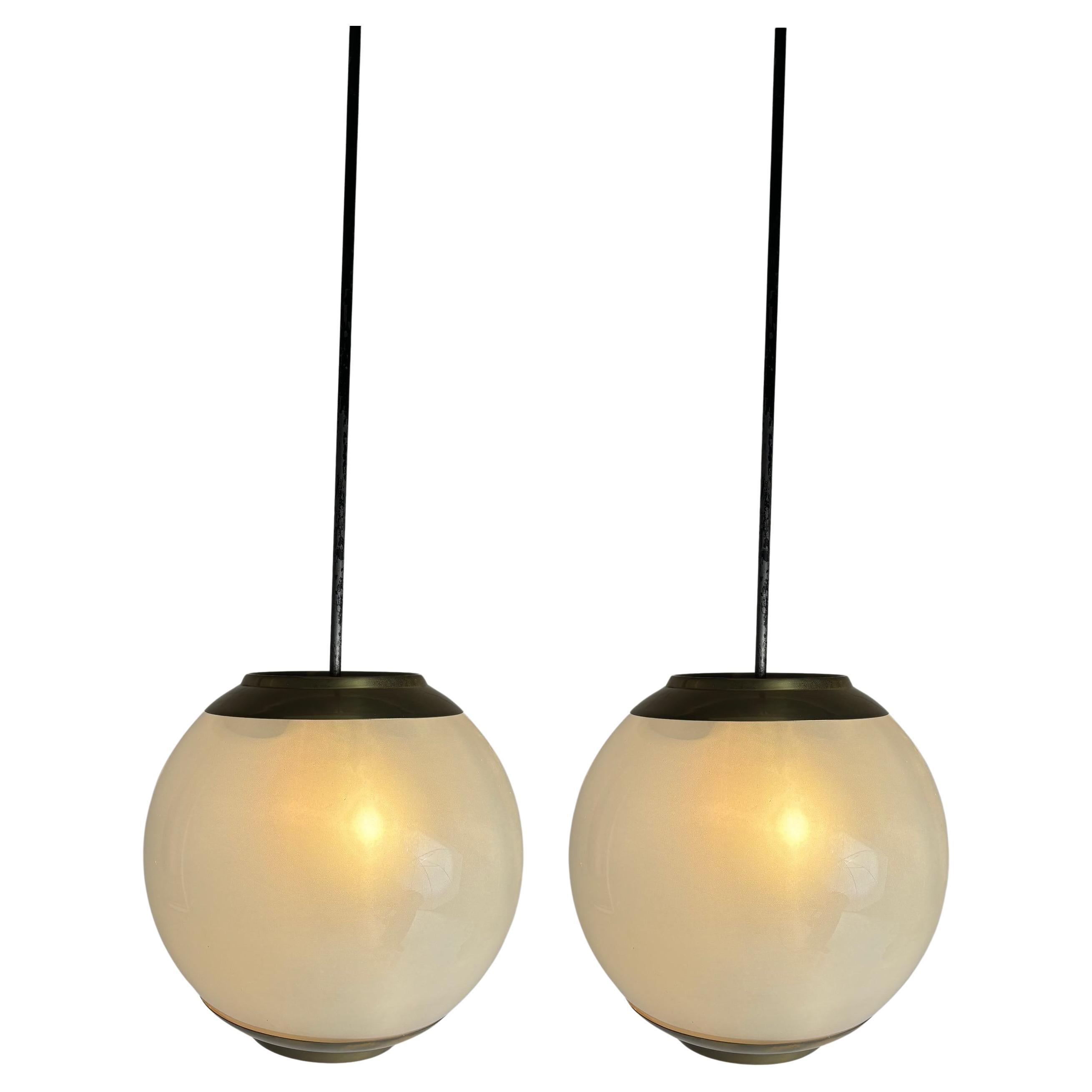 Pair of Mid-Century LS2 Chandeliers by L. Caccia Dominioni for Azucena For Sale