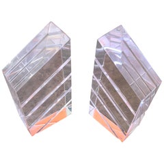 Pair of Midcentury Lucite Bookends by Herb Ritts for Astrolite