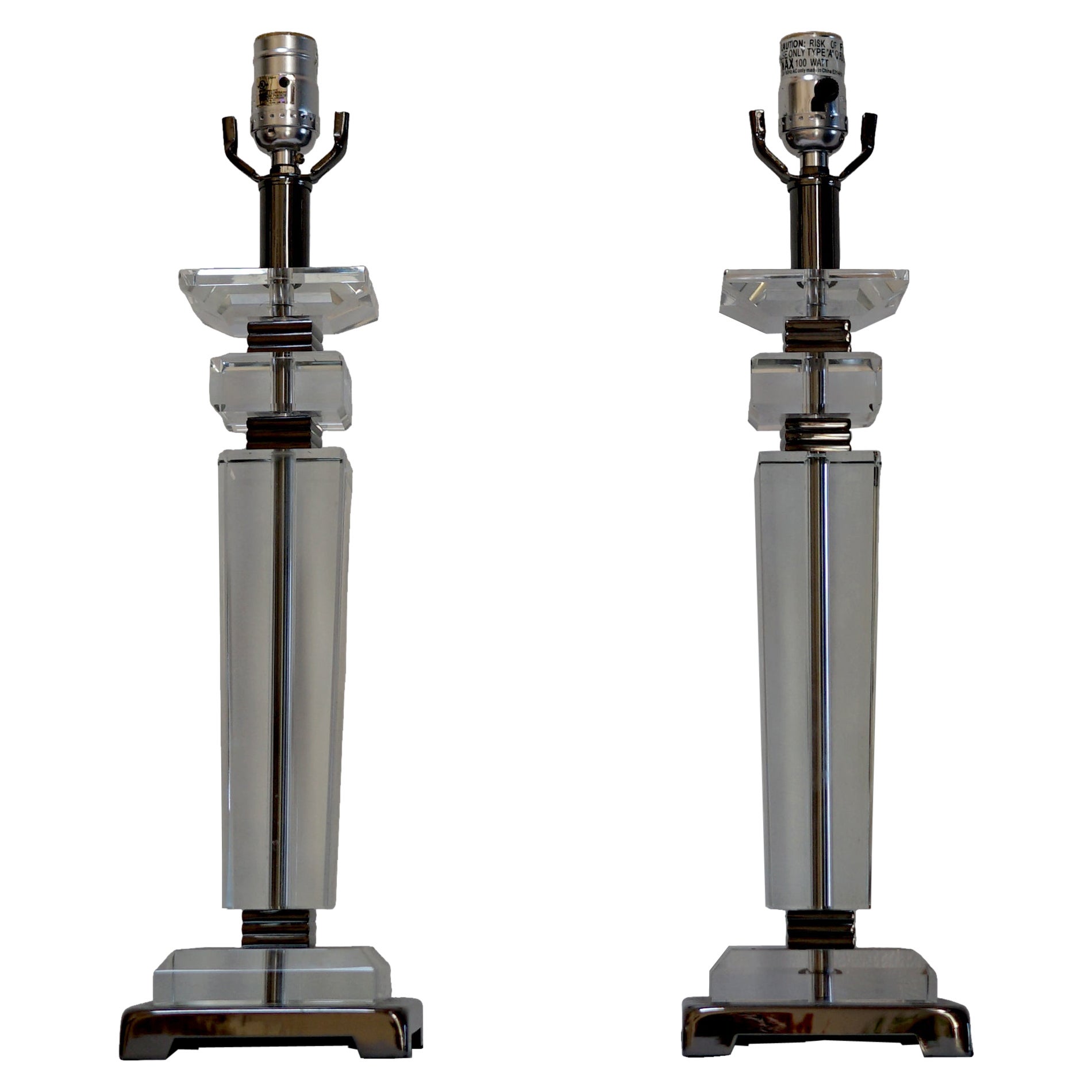 Paire d'objets en Lucite du milieu du siècle