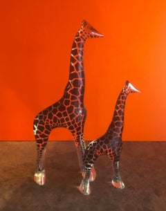 Pair of Midcentury Lucite Giraffe Sculptures by Abraham Palatnik