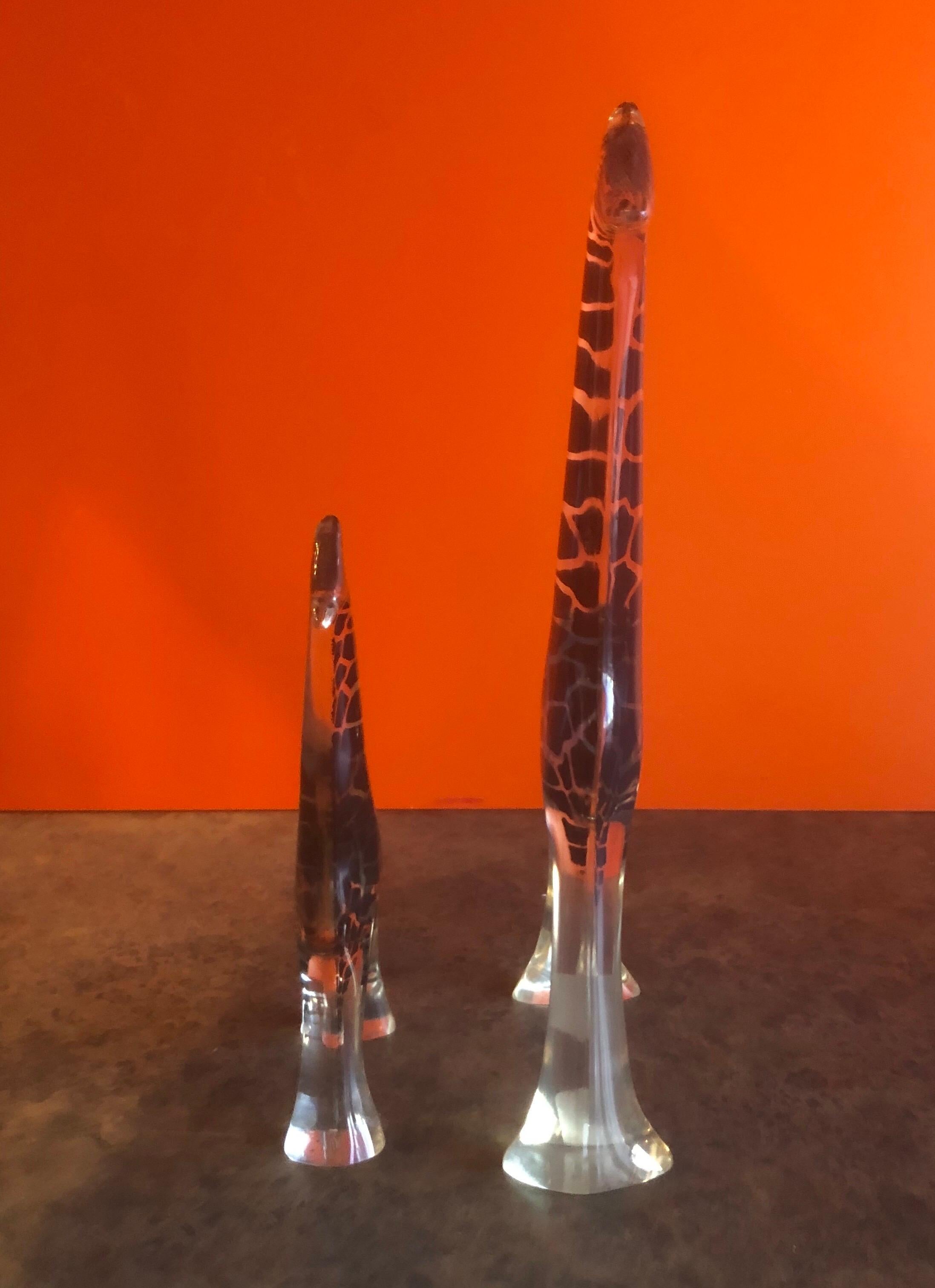 Mid-Century Modern Pair of Midcentury Lucite Giraffe Sculptures by Abraham Palatnik For Sale