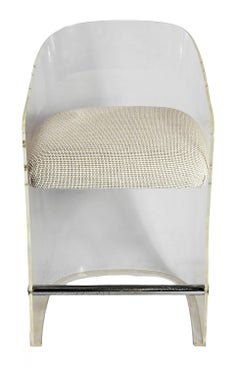 Pareja de taburetes de bar Lucite/Plexi LOTUS de mediados de siglo, por Vladimir Kagan