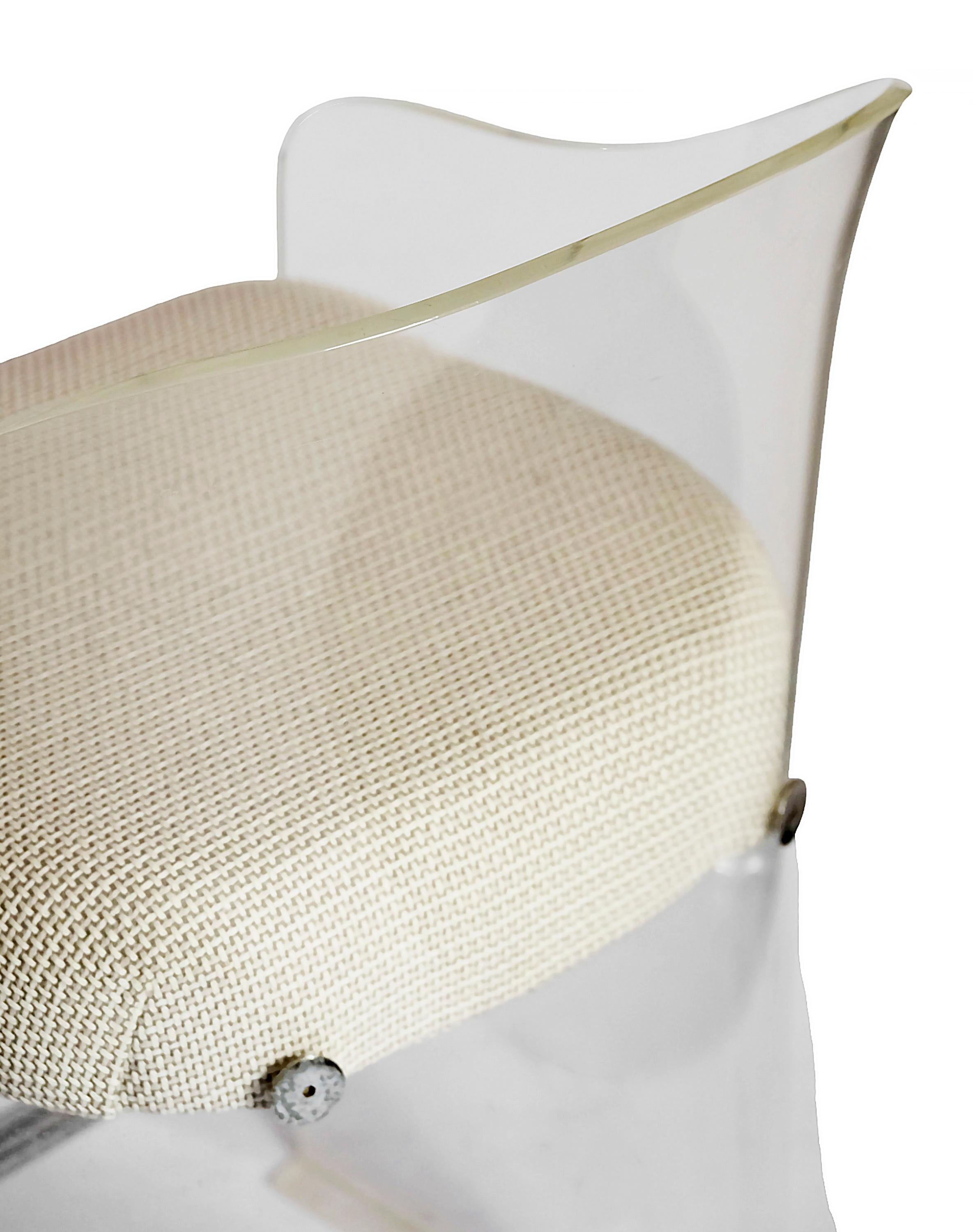 Métal Paire de tabourets de bar LOTUS en Lucite/Plexi du milieu du siècle dernier par Vladimir Kagan en vente