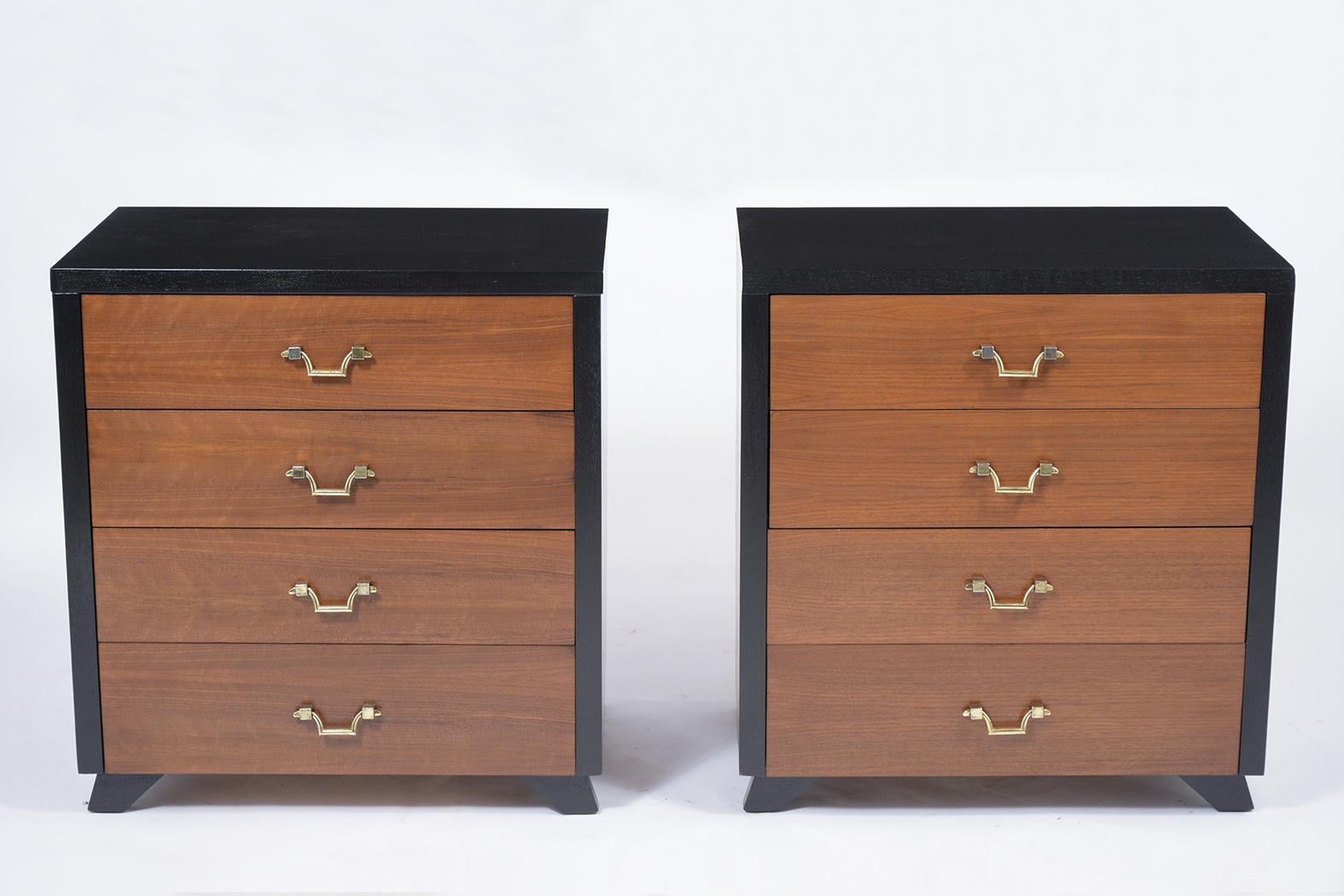 American Pair of Mid-Century Mahogany Chest of Drawers