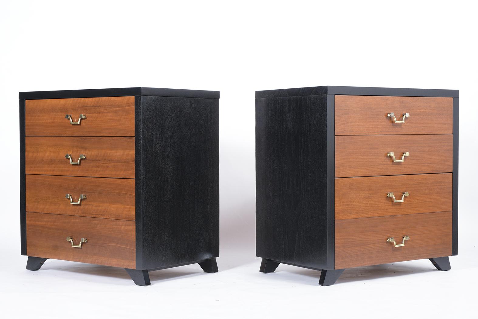 Pair of Mid-Century Mahogany Chest of Drawers In Good Condition In Los Angeles, CA