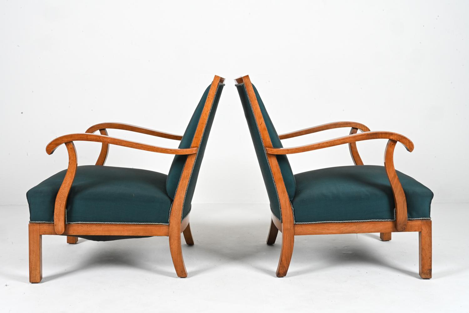 Pair of Mid-Century Mahogany Lounge Chairs by Erik Wørts For Sale 5