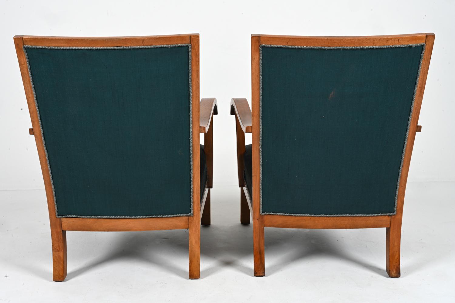 Pair of Mid-Century Mahogany Lounge Chairs by Erik Wørts For Sale 7