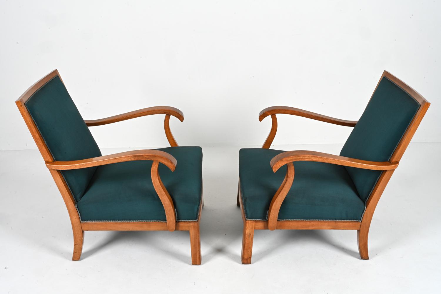 Pair of Mid-Century Mahogany Lounge Chairs by Erik Wørts For Sale 9