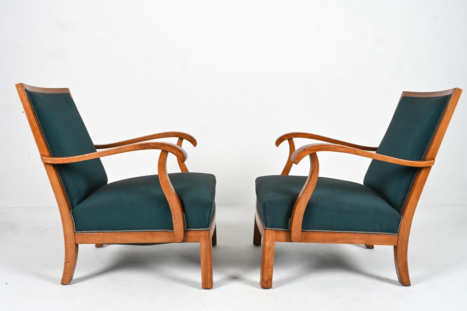 Pair of Mid-Century Mahogany Lounge Chairs by Erik Wørts For Sale 10