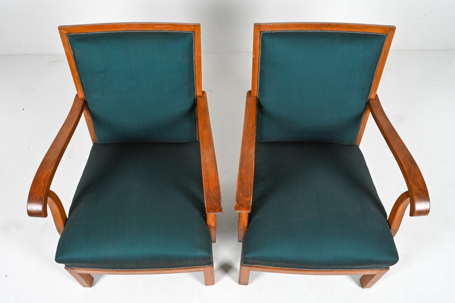 Pair of Mid-Century Mahogany Lounge Chairs by Erik Wørts In Good Condition For Sale In Norwalk, CT