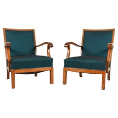 Vintage Pair of Mid-Century Mahogany Lounge Chairs by Erik Wørts