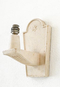 Pair of Midcentury Maison Arlus Plaster Wall Appliques