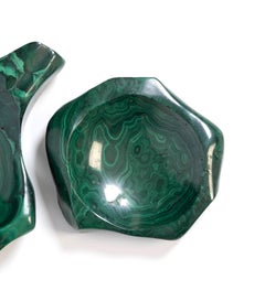 Coppia di videopoche in malachite della metà del secolo, Congo C.1970