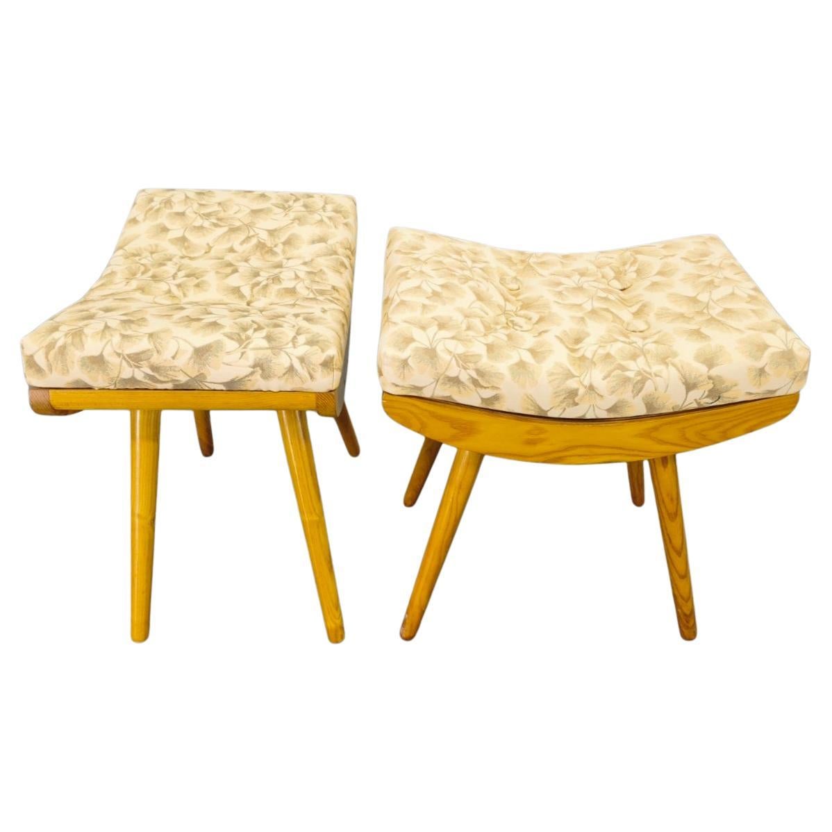 Pair of Mid-Century Maple Footstools, Czechoslovakia 1960s For Sale