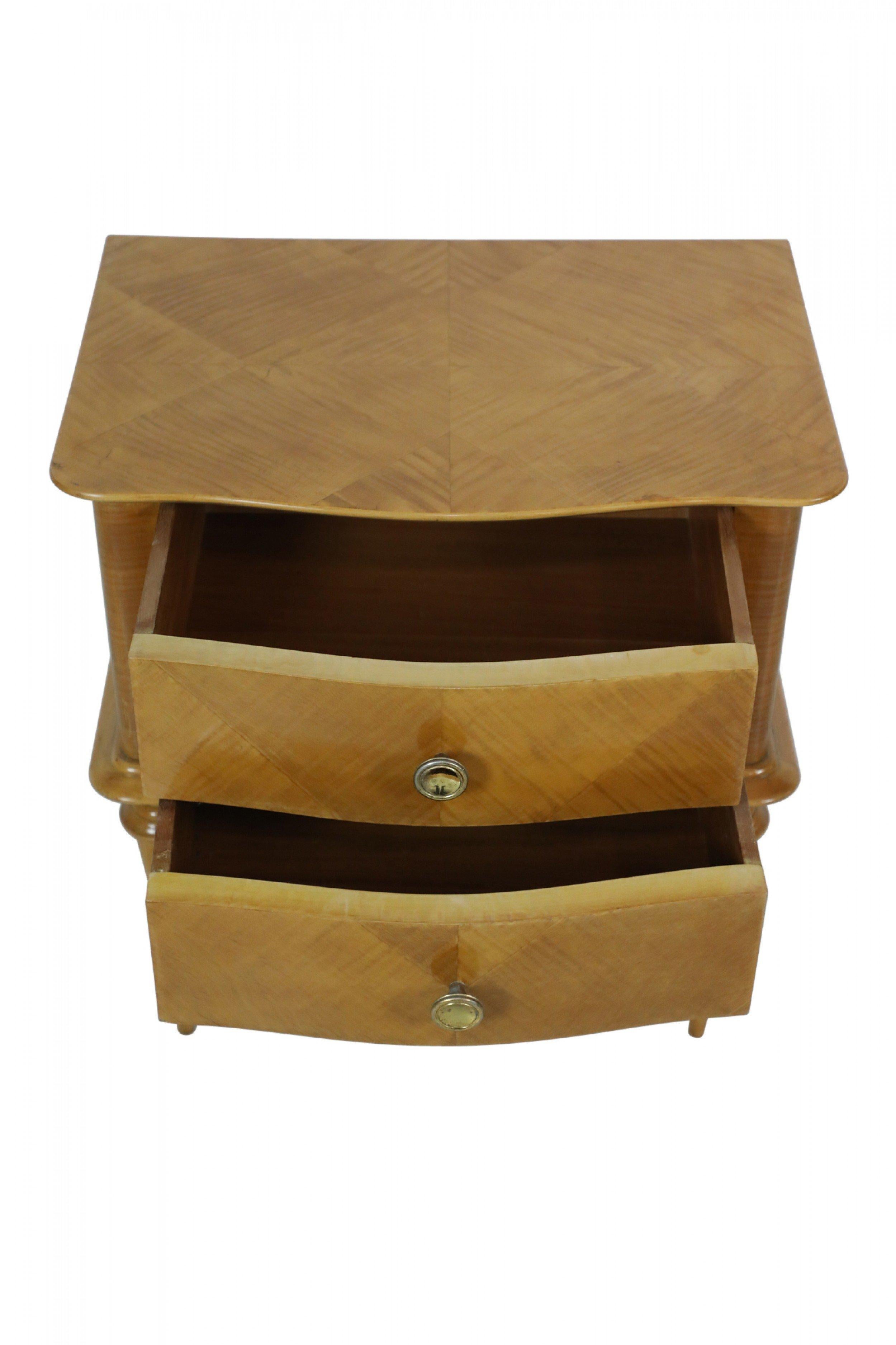 Pair of Mid-Century Maple Two-Drawer Commodes For Sale 3