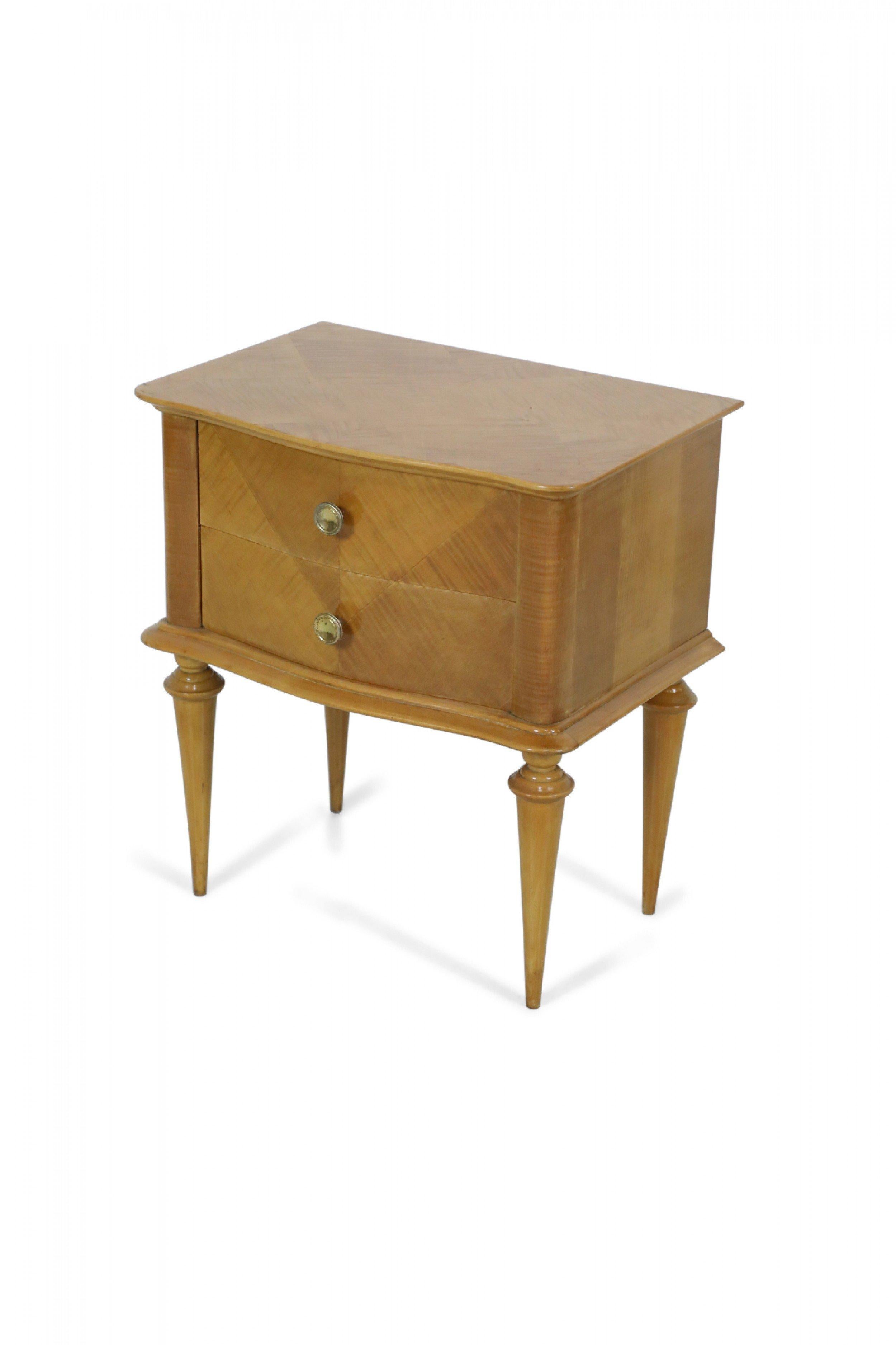 Pair of Mid-Century Maple Two-Drawer Commodes For Sale 5