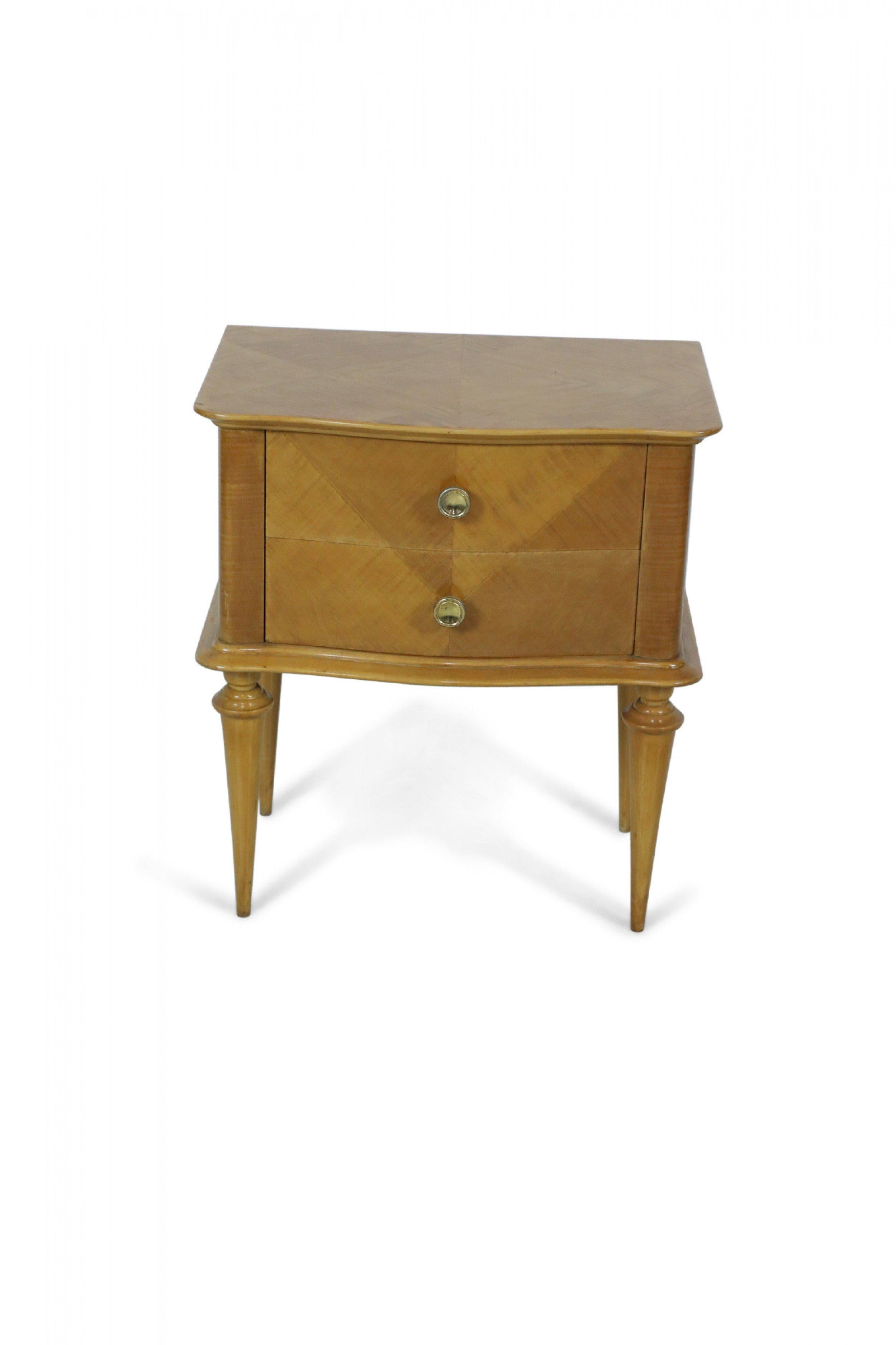 Pair of Mid-Century Maple Two-Drawer Commodes For Sale 8