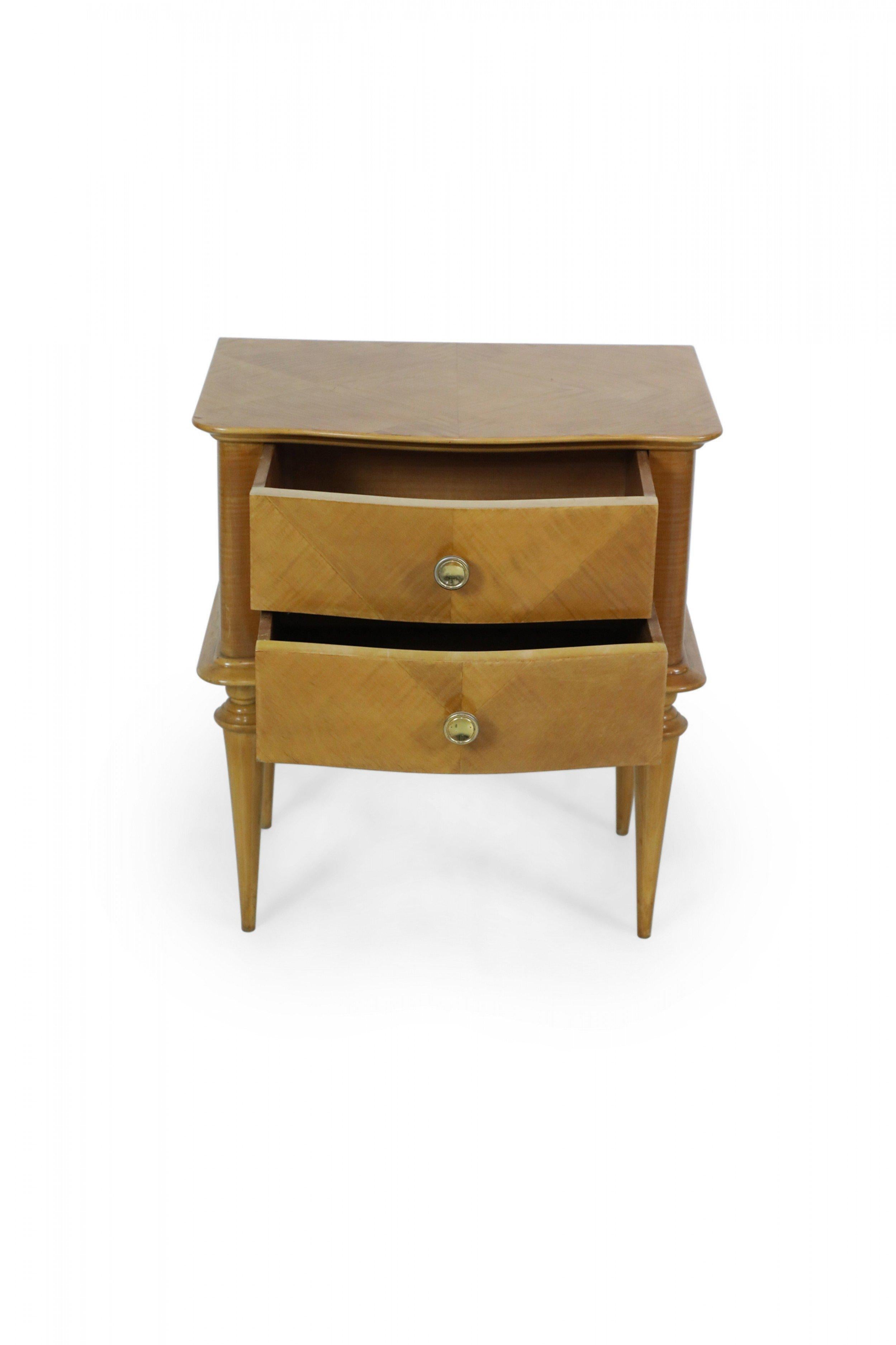 Pair of Mid-Century Maple Two-Drawer Commodes For Sale 9