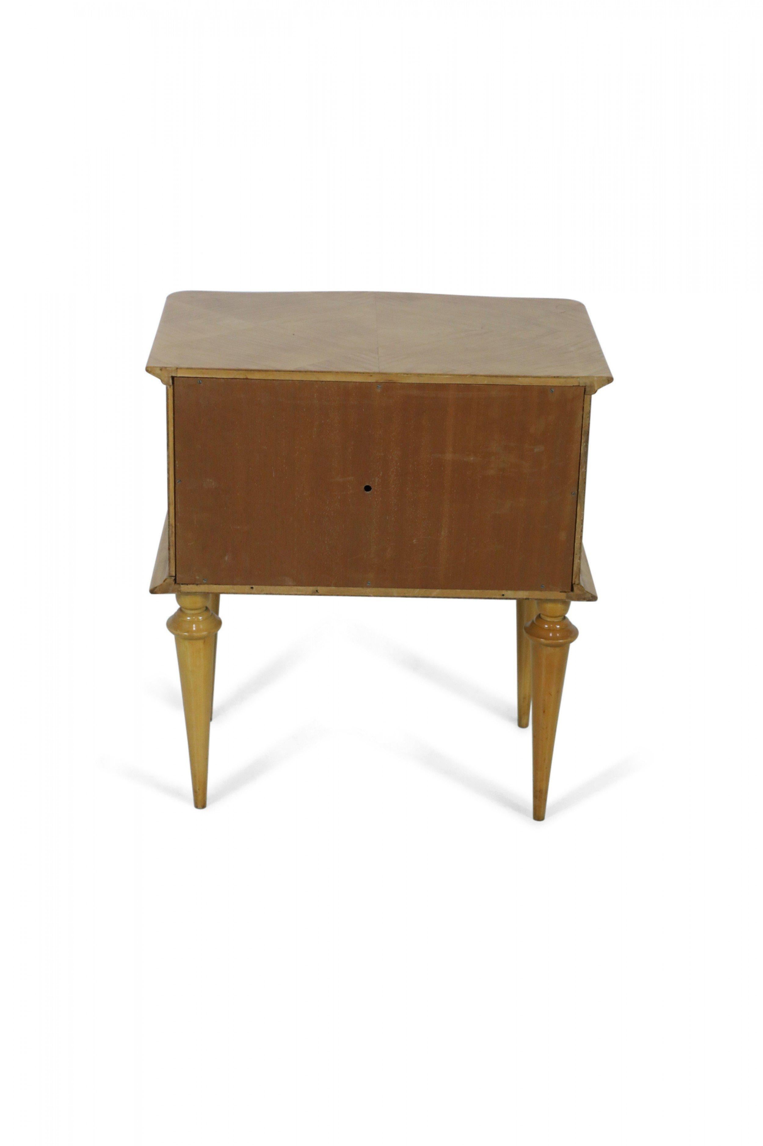 Mid-Century Modern Pair of Mid-Century Maple Two-Drawer Commodes For Sale