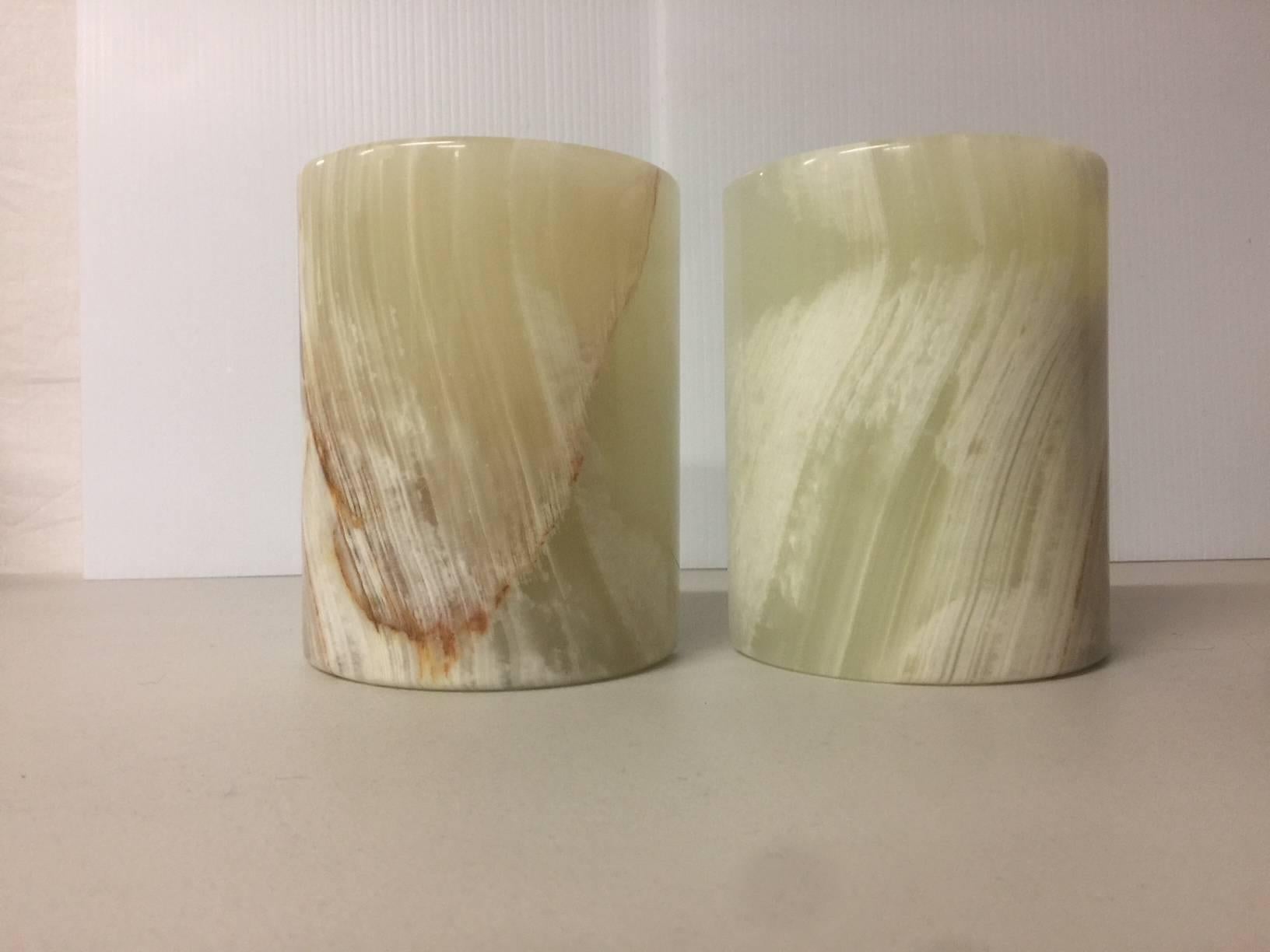 Substantial pair of marble bookends, circa 1970s.