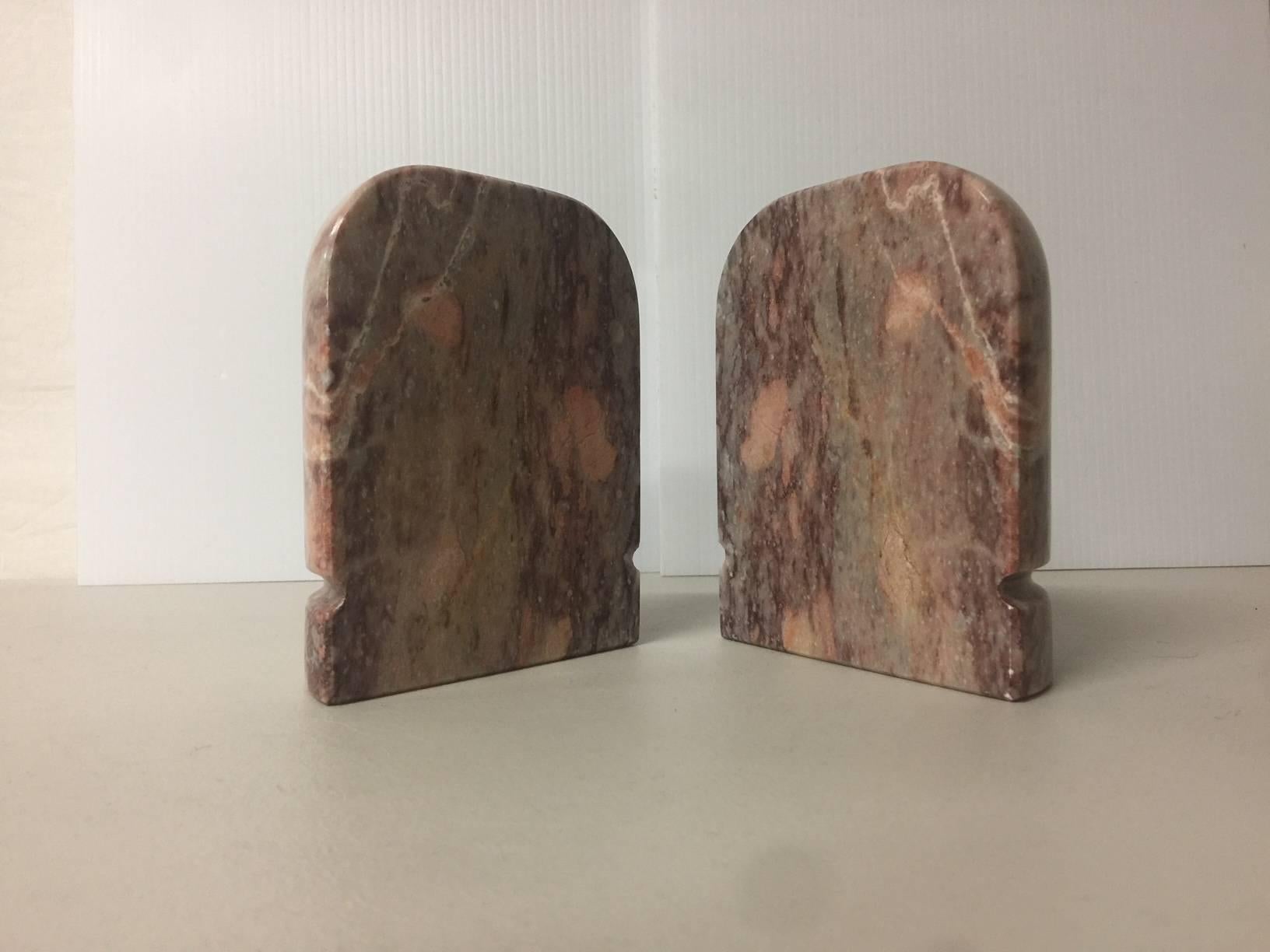 Mid-Century Modern Pair of Midcentury Marble Bookends