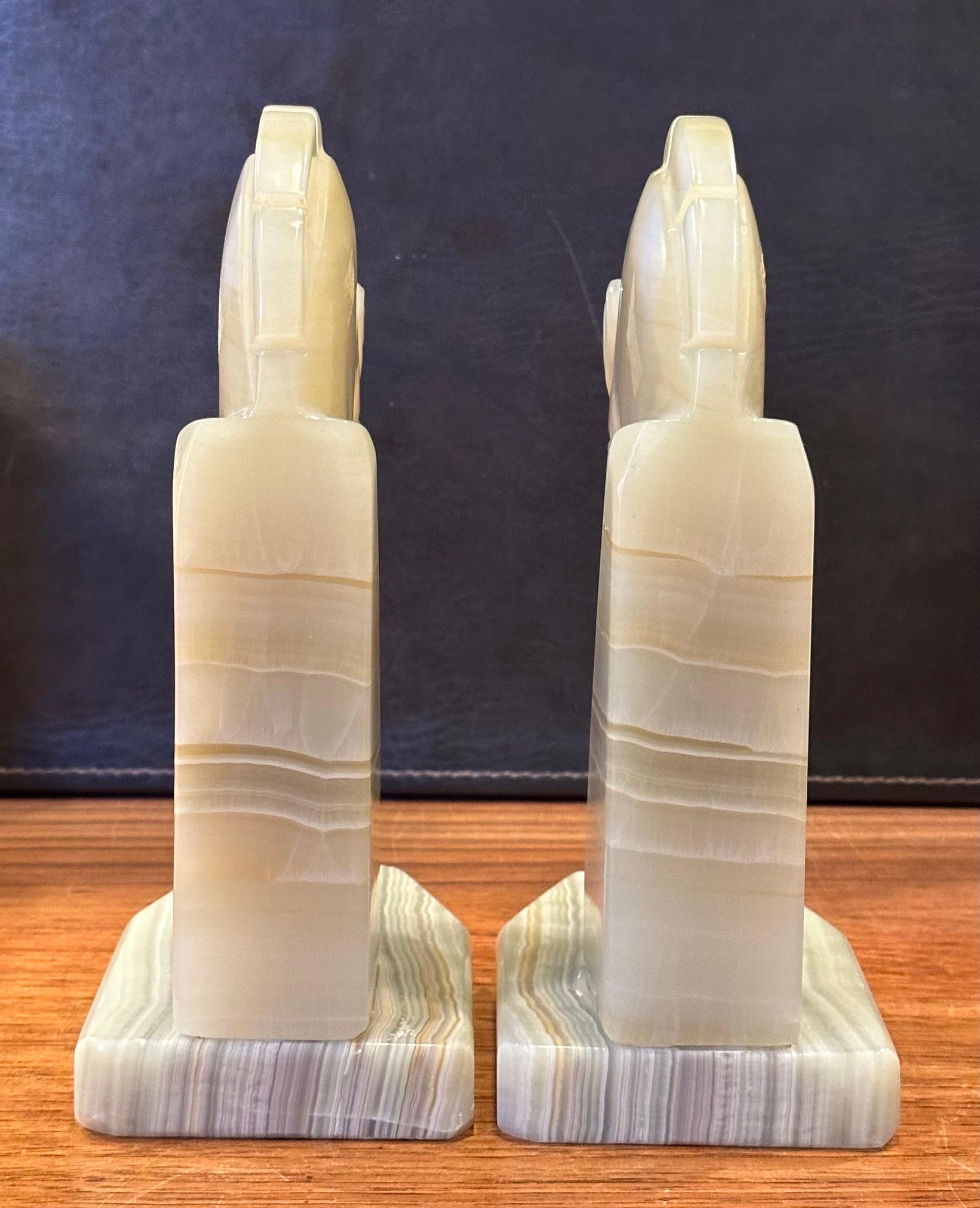 Pair of Mid-Century Marble Horse Head Bookends 7