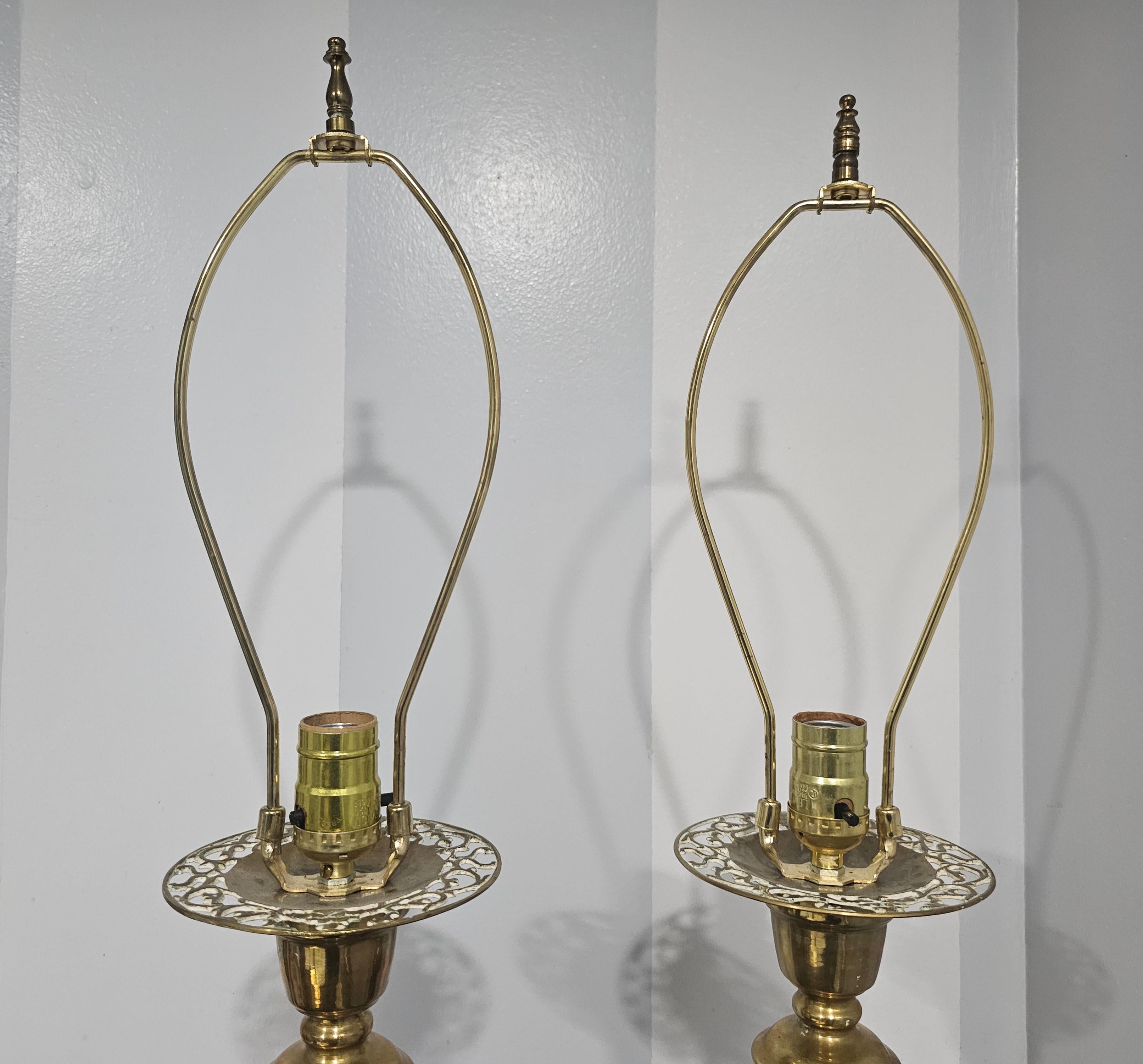 Other Pair of Mid-Century Marbro Asian Style Green Marble and Brass Table Lamps For Sale
