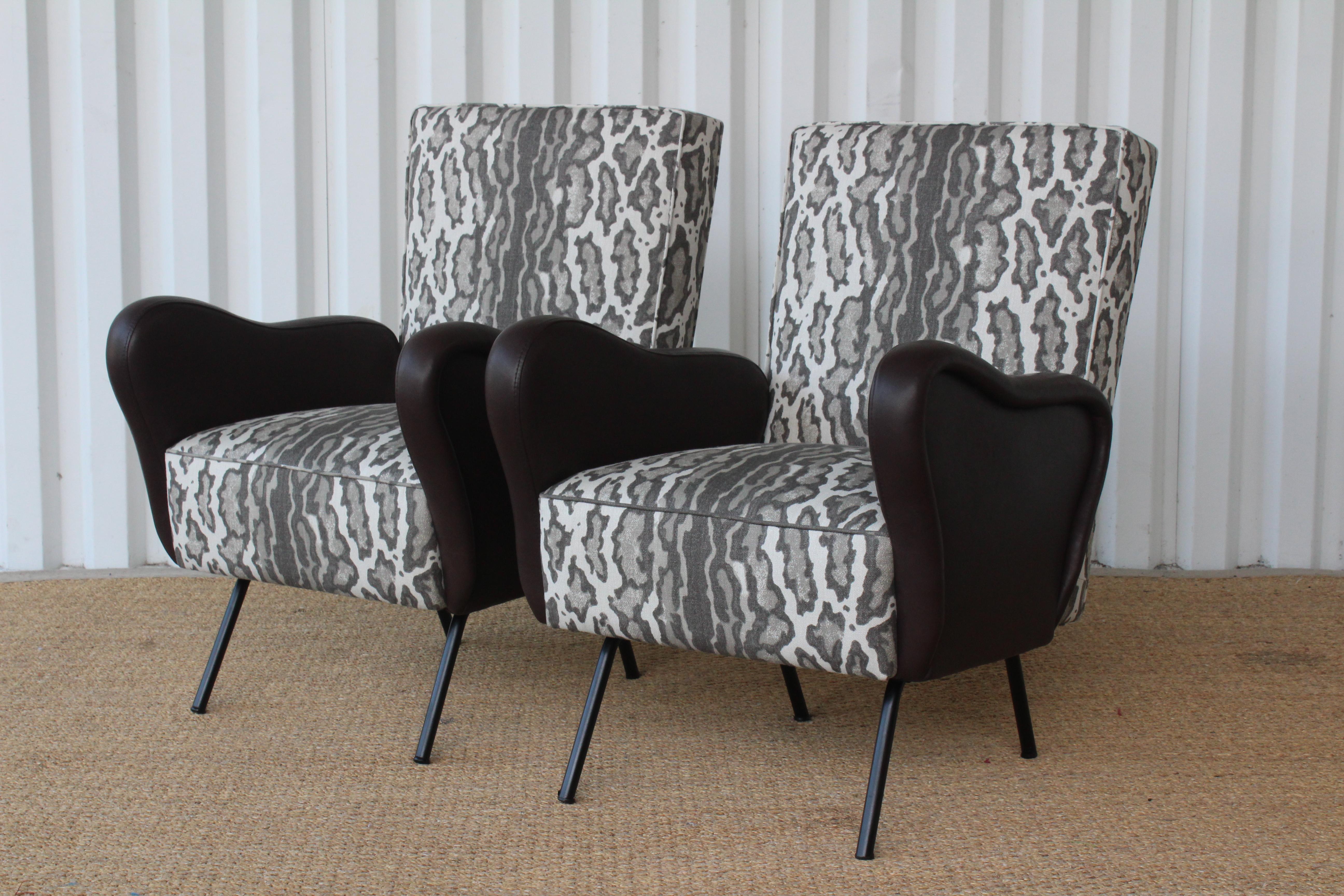 Mid-Century Modern Pair of Mid-Century Marco Zanuso Style Chairs, Italy, 1950s