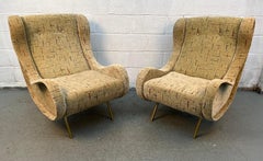 Pair of Mid-Century Marco Zanuso Style Lounge Chairs
