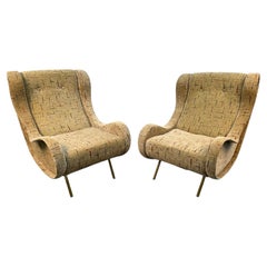 Pair of Mid-Century Marco Zanuso Style Lounge Chairs