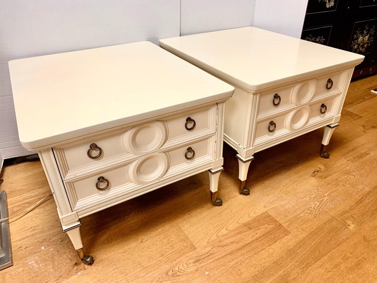 Pair of Midcentury Mastercraft Off-White Lacquer ...