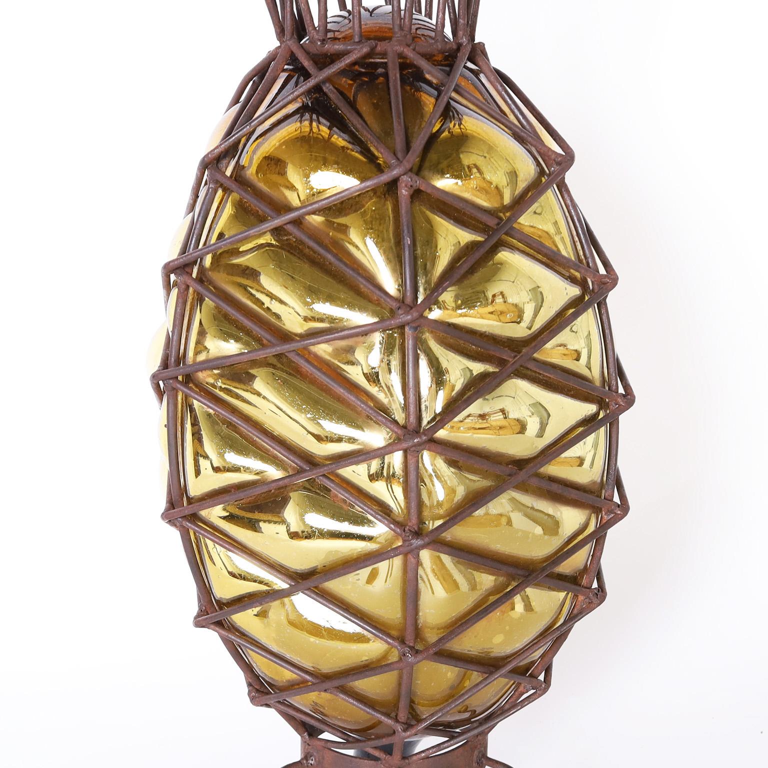 mid century pineapple glass
