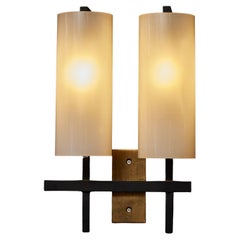 Pair of Midcentury Metal and Plexi Wall Sconces
