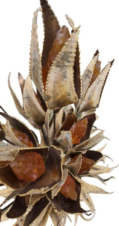 Pair of Midcentury Metal and Resin Table Sculptures