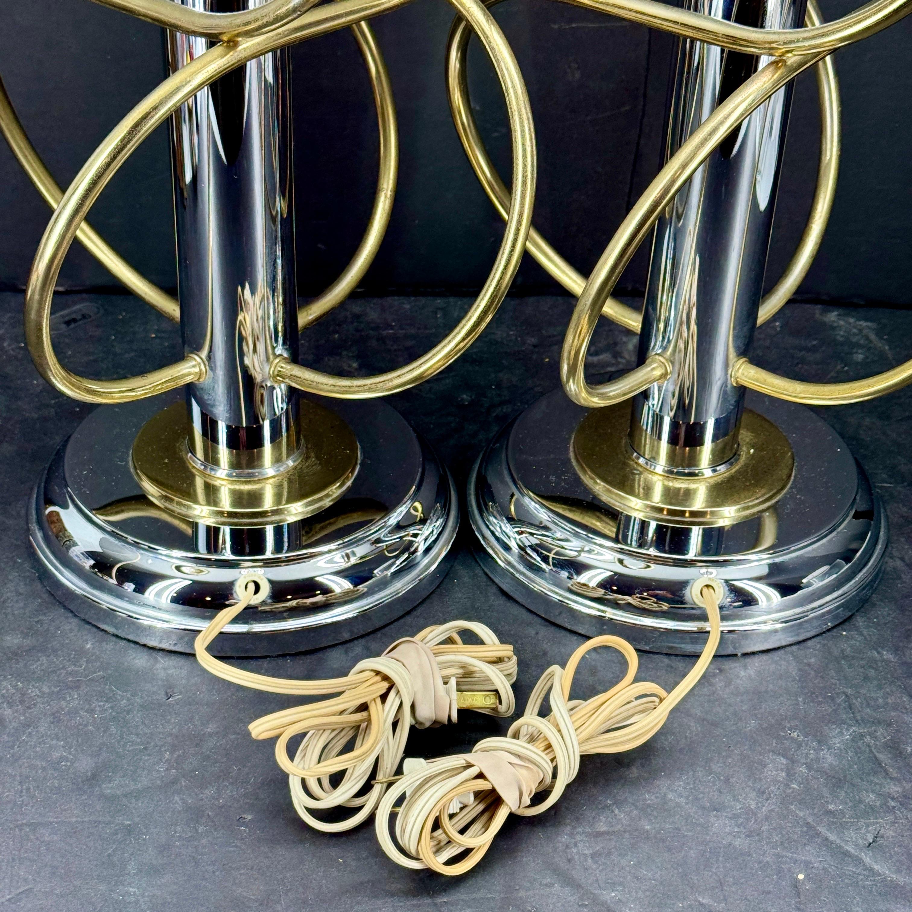 Pair of Mid-Century Metal Atomic Style Lamps, 1960's For Sale 7
