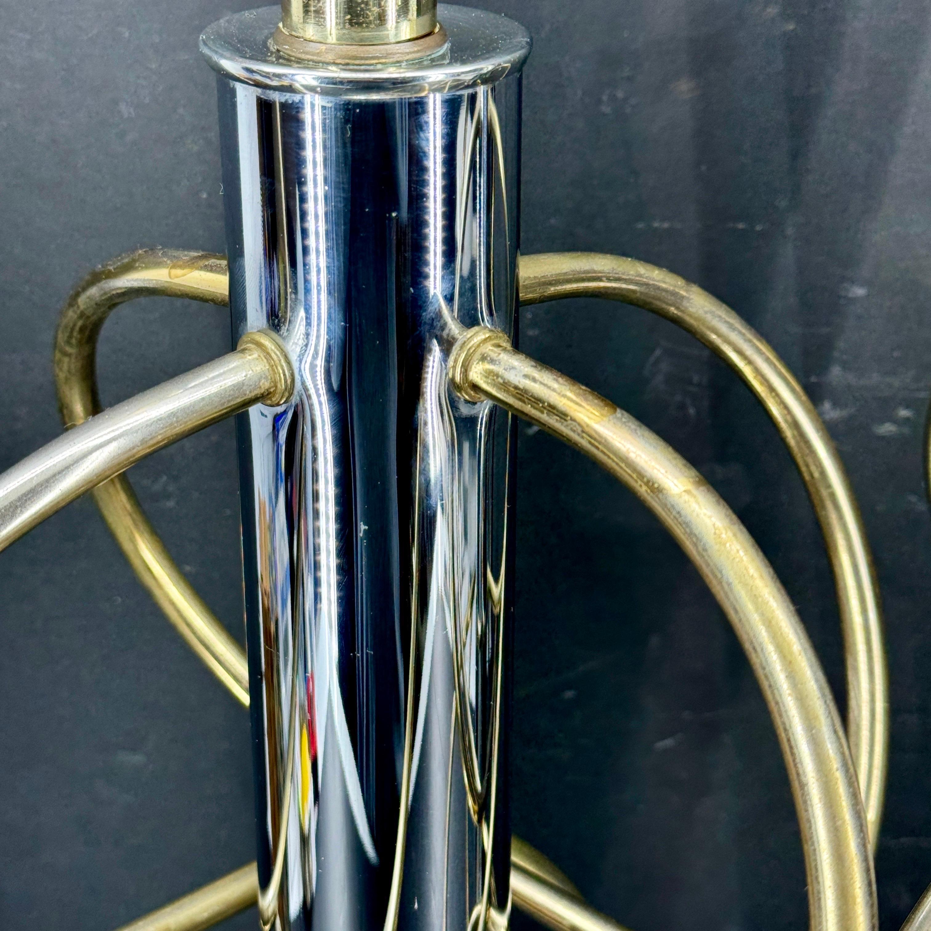 Pair of Mid-Century Metal Atomic Style Lamps, 1960's For Sale 9