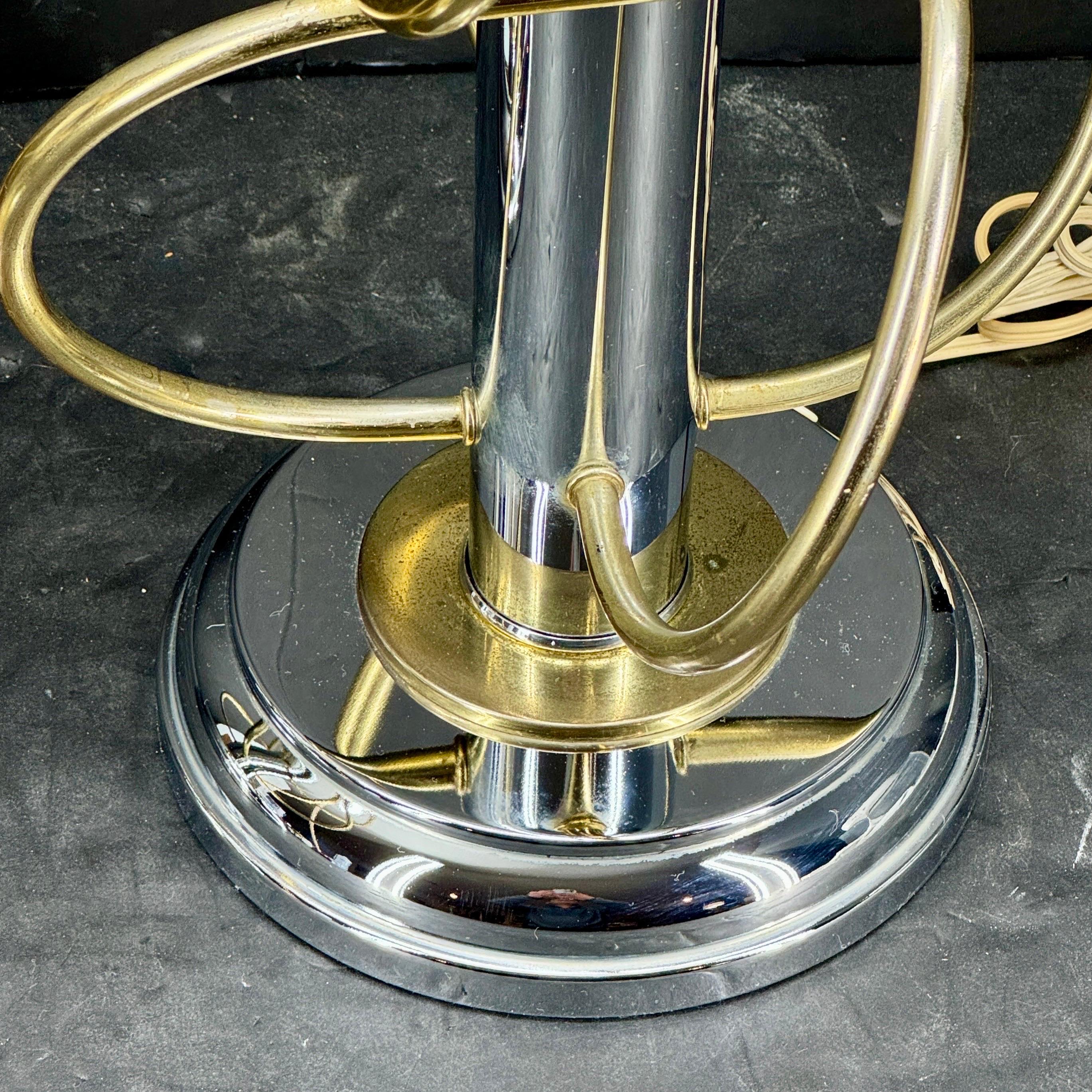 Hand-Crafted Pair of Mid-Century Metal Atomic Style Lamps, 1960's For Sale