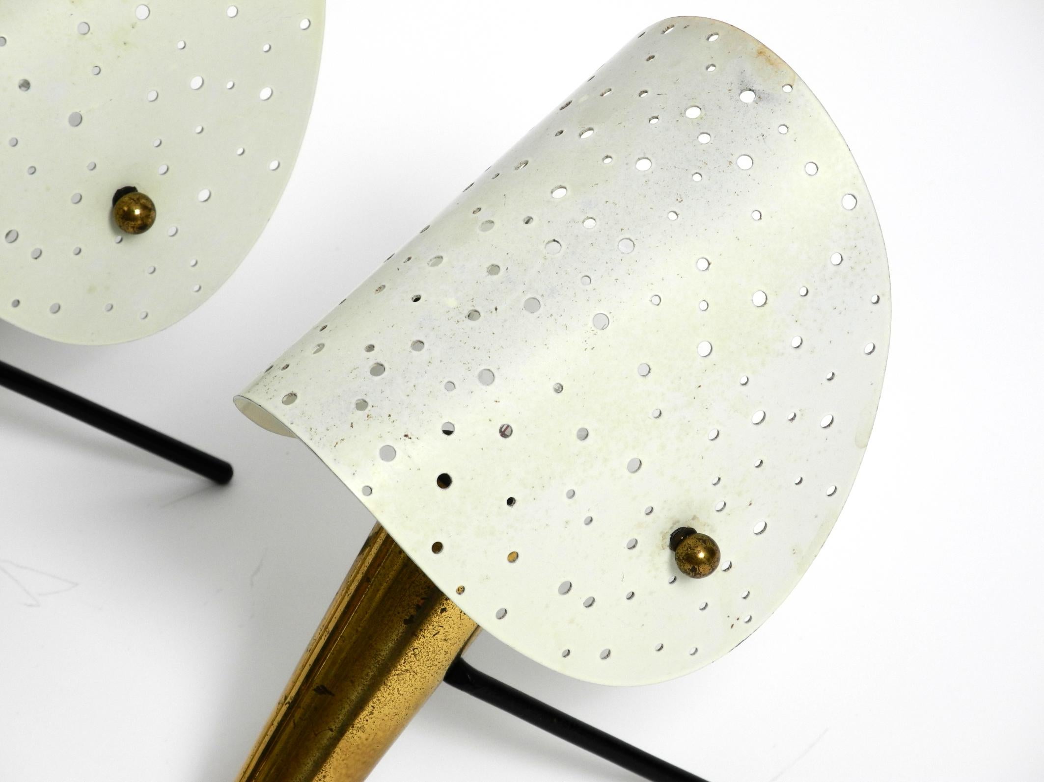 Pair of Mid Century metal brass table and wall lamps by Ernst Igl for Hillebrand For Sale 4