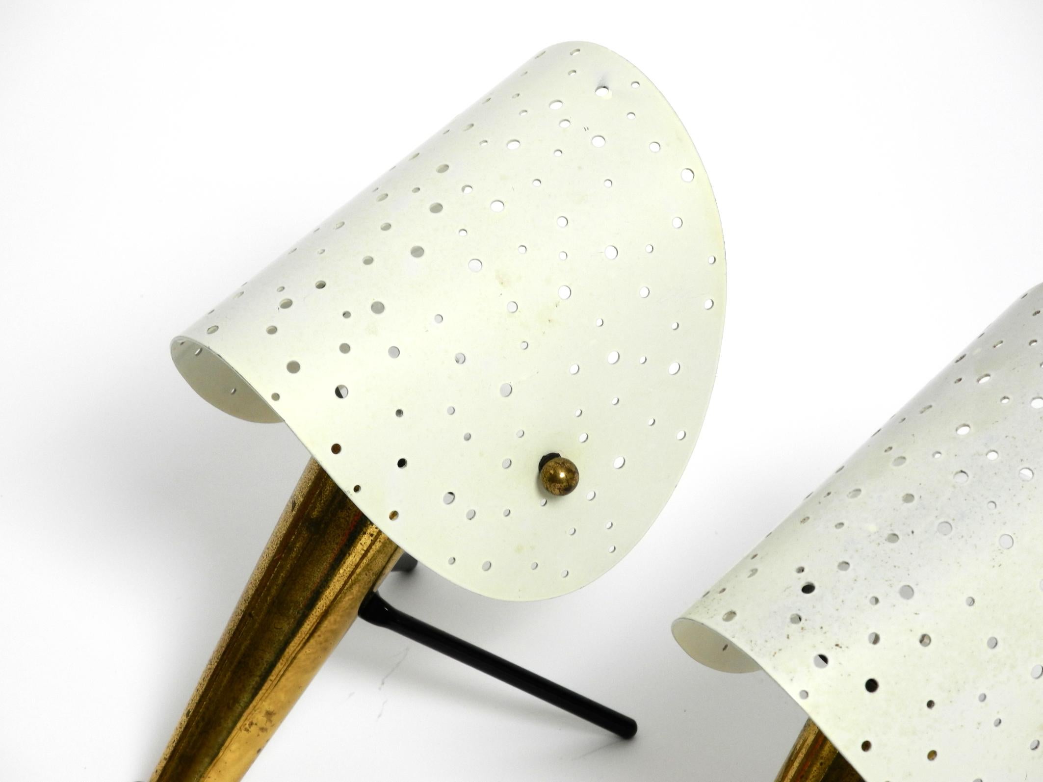 Pair of Mid Century metal brass table and wall lamps by Ernst Igl for Hillebrand For Sale 5