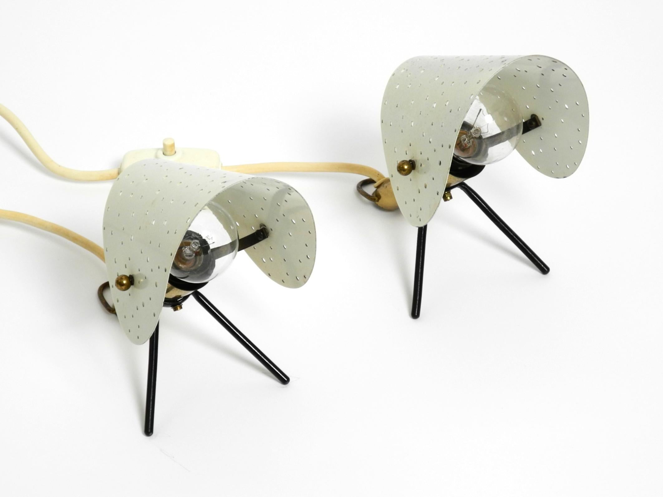 Pair of Mid Century metal brass table and wall lamps by Ernst Igl for Hillebrand For Sale 8