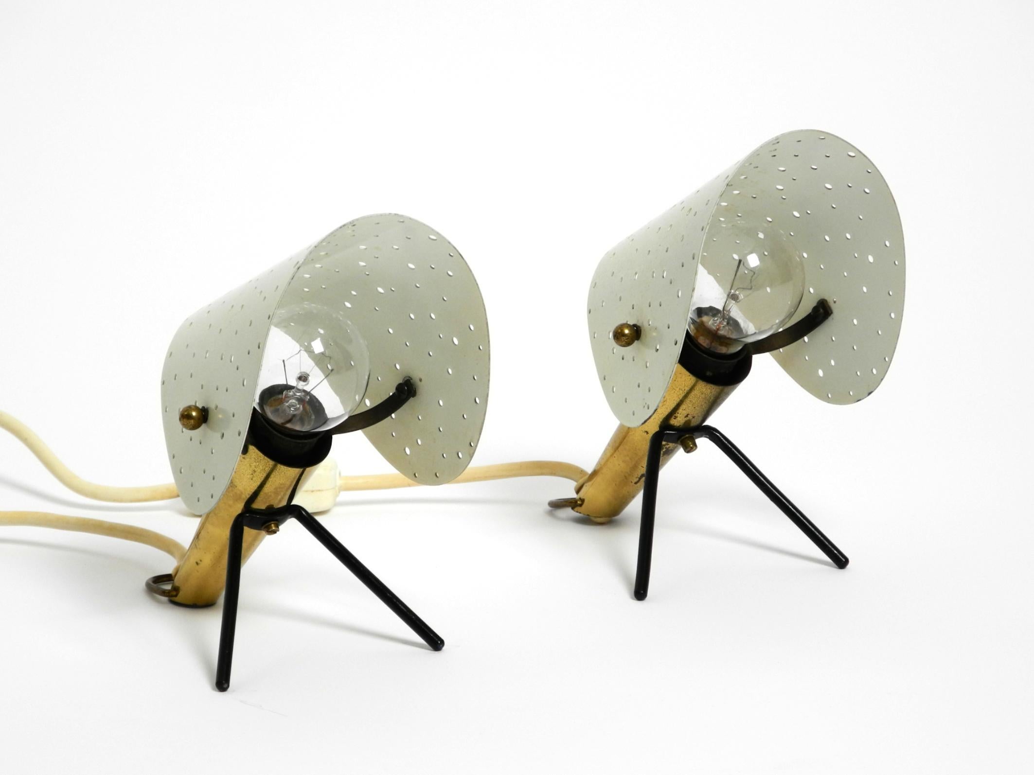 Pair of Mid Century metal brass table and wall lamps by Ernst Igl for Hillebrand For Sale 10