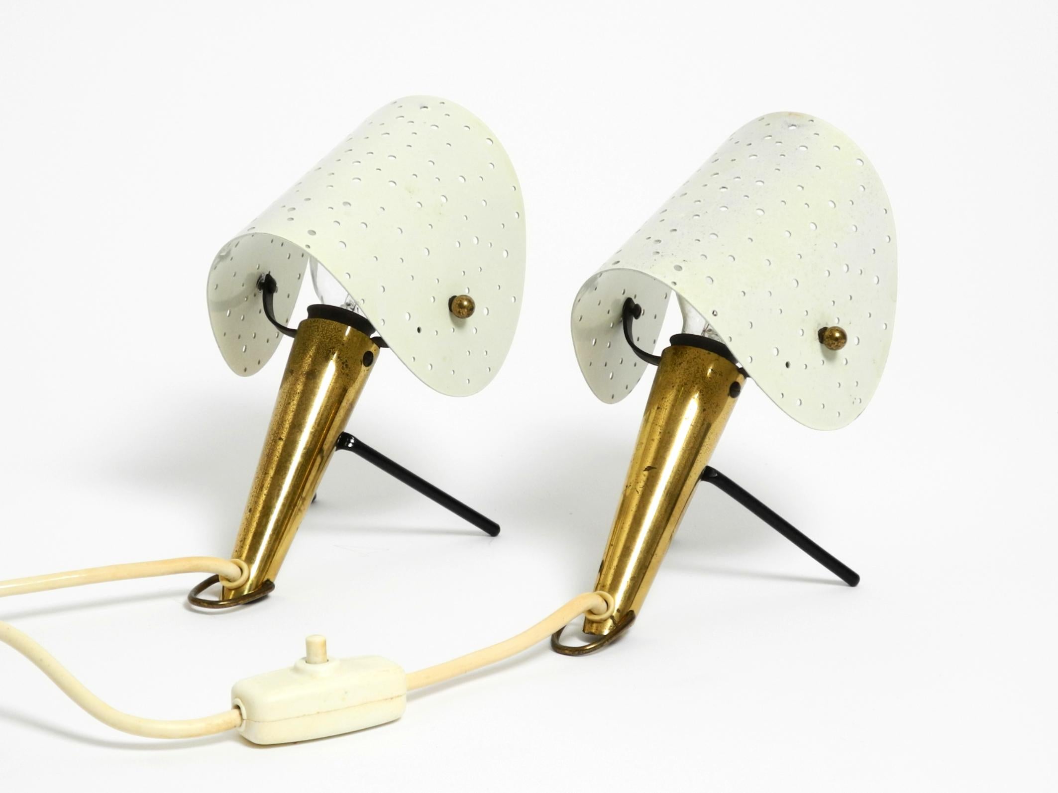 Mid-20th Century Pair of Mid Century metal brass table and wall lamps by Ernst Igl for Hillebrand For Sale