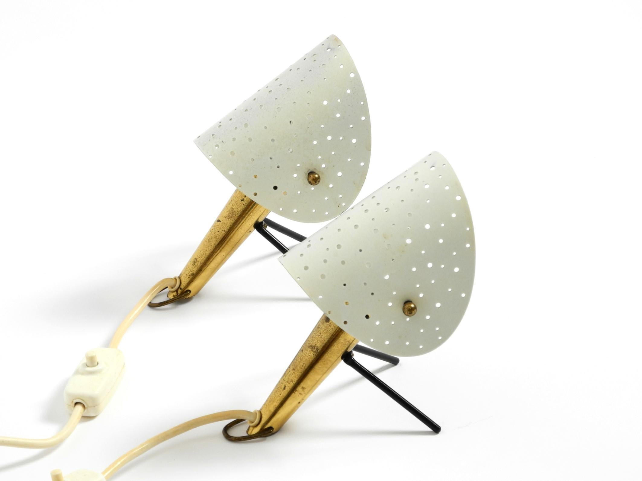 Metal Pair of Mid Century metal brass table and wall lamps by Ernst Igl for Hillebrand For Sale
