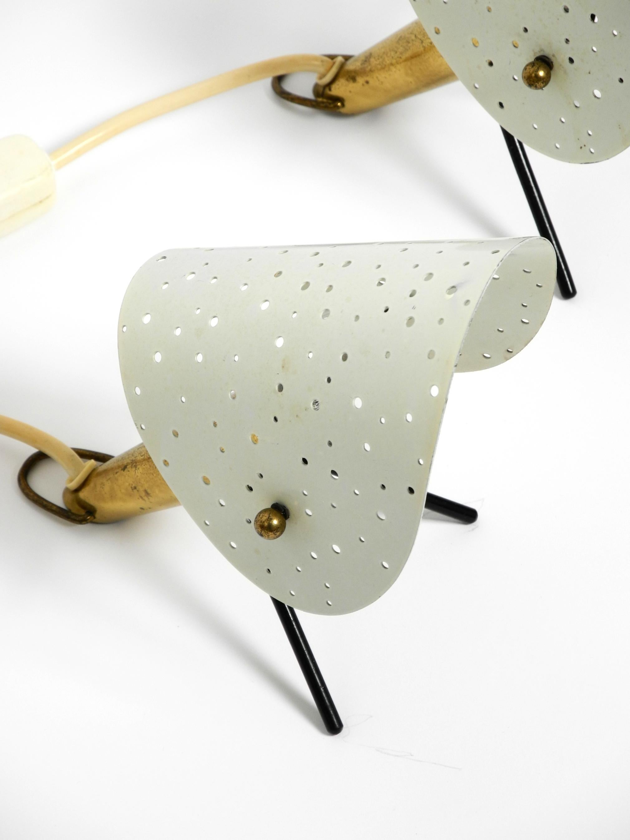 Pair of Mid Century metal brass table and wall lamps by Ernst Igl for Hillebrand For Sale 1