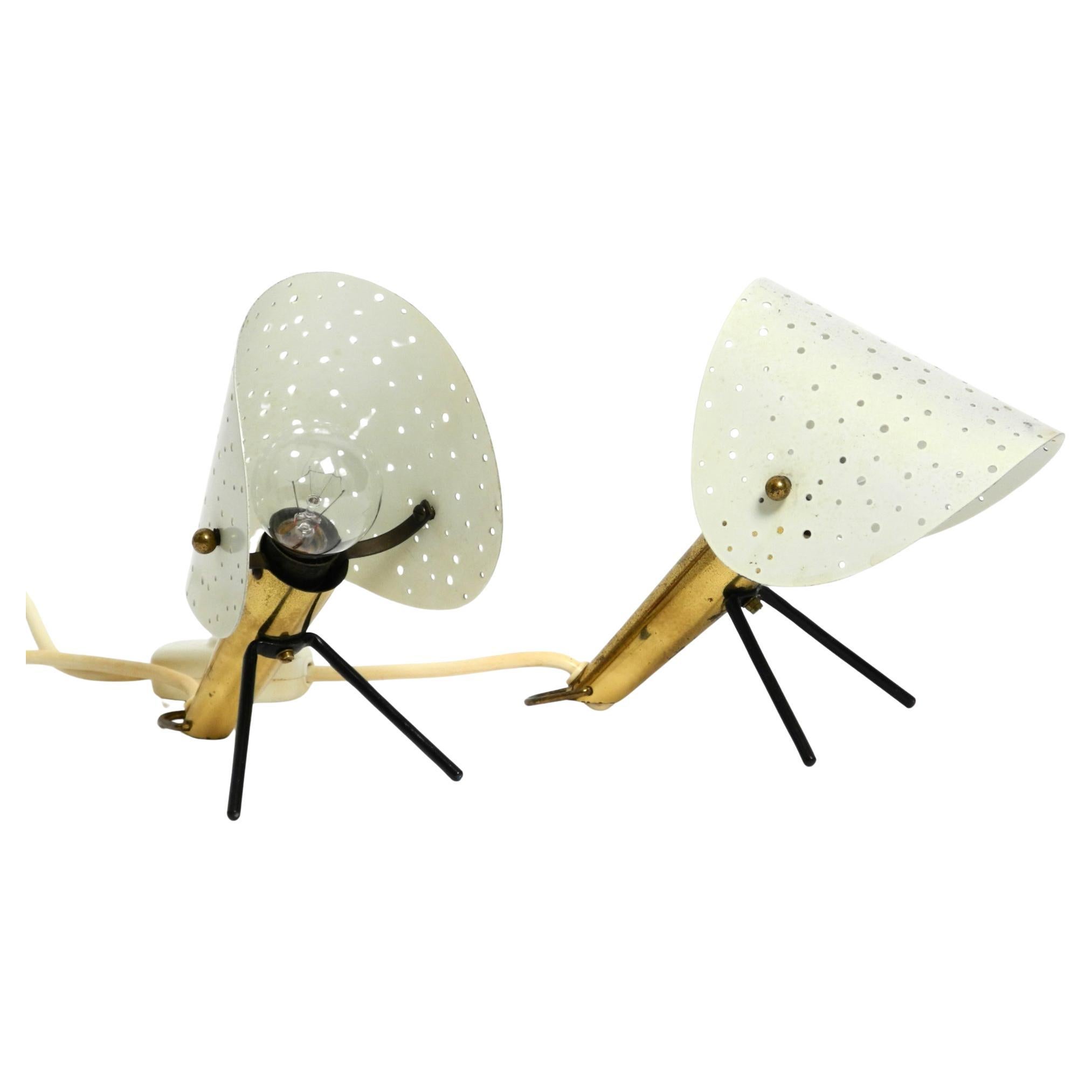 Pair of Mid Century metal brass table and wall lamps by Ernst Igl for Hillebrand For Sale