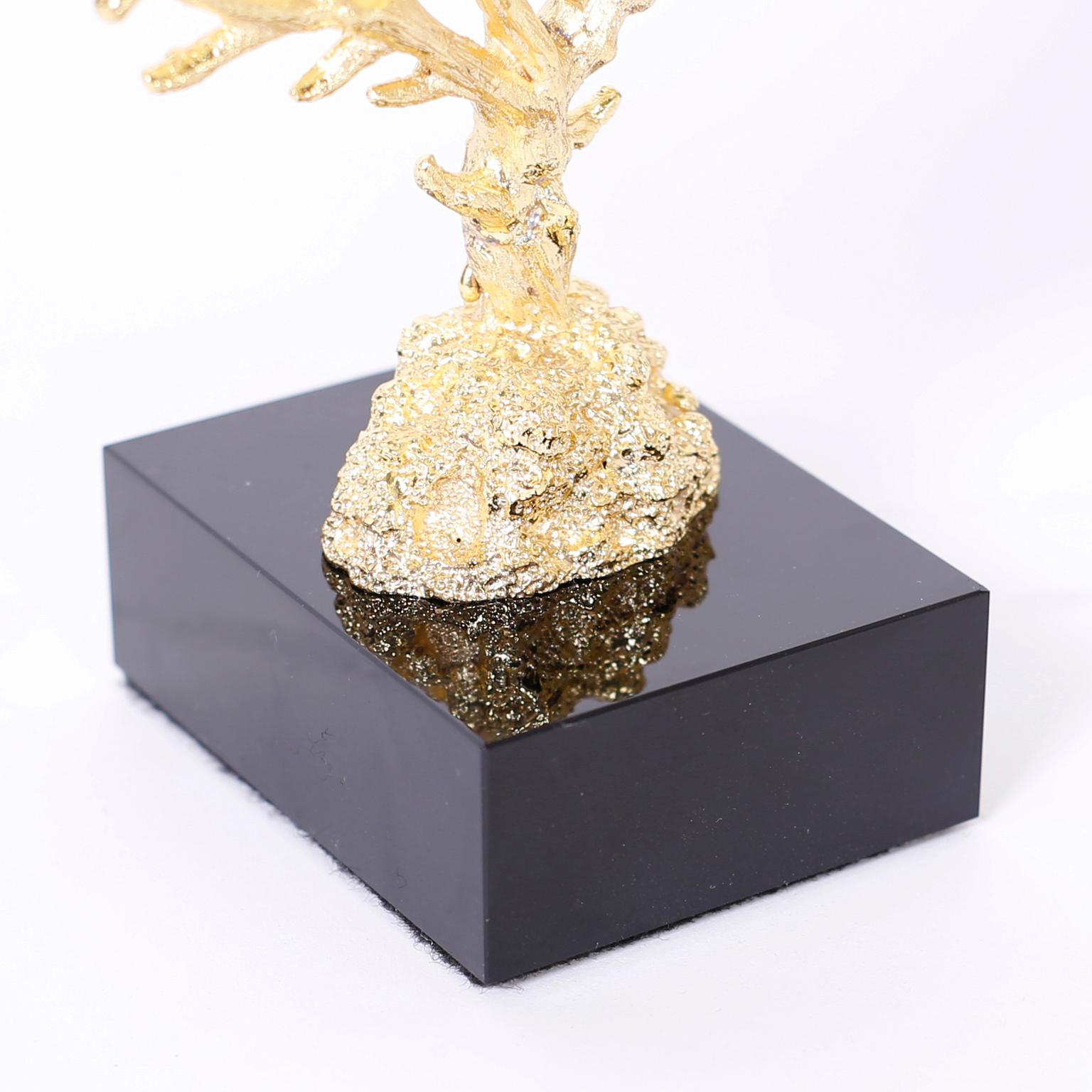 Mid-Century Modern Pair of Midcentury Metal Sea Fan Sculptures For Sale