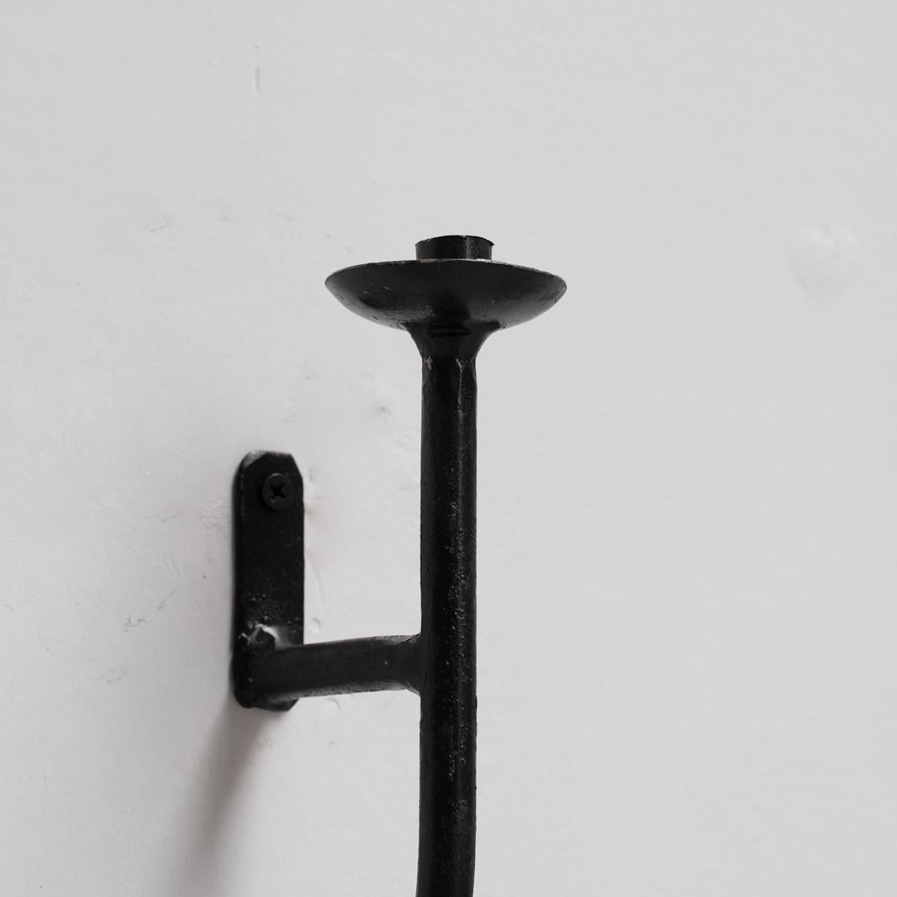 Mid-20th Century Pair of Mid-Century Metal Wall Candlesticks (3 Sets Available)